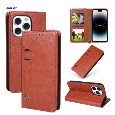 China Custom Leather I Phone Case With Card Holders Flip Wallet Stand Leather Phone Cover for sale