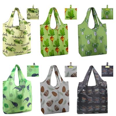 China Reusable Foldable Eco-Friendly Cloth Polyester Grocery Bag Handled Shopping Sturdy Washable Waterproof Shopping Bag for sale