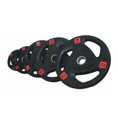 China Eco-friendly Wholesale Commercial Gym Fitness Equipment Barbell Disc With Three Holes for sale