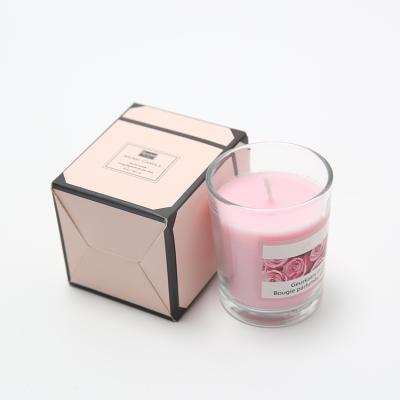 China Home Decoration Natural Rose Soy Wax Scented Glass Candles Crystal Healing Soy Wax Scented Candles With Gift Box Packing for sale