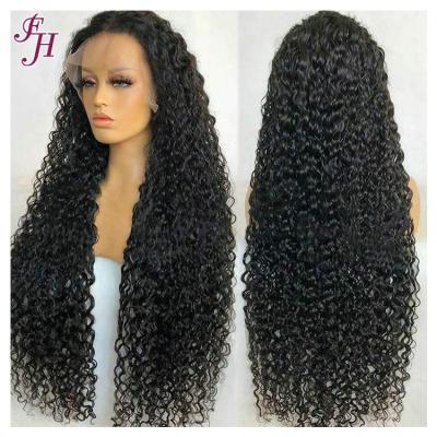 China Free Sample 100% FH Natural Raw Long Hair Human Hair Wigs 13x4 Lace Front Wigs Barely Shedding Soft Thick Straight Virgin Deep Curly Curly Lace Front Wigs for sale