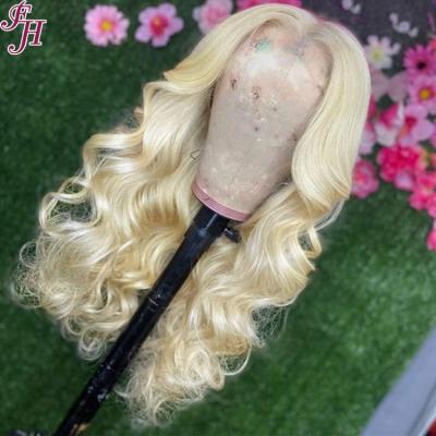 China FH Soft Smooth Thick Shedding Barely Blonde Colors Hair Wig 100% Pre Plucked Blonde Hair Hd Lace Front Wigs Seller 613 Hair Wigs For Black Women for sale