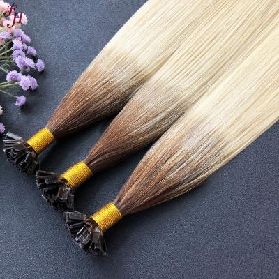 China Wholesale Price V Tip Hair Extensions Barely Shedding Soft Smooth Thick Hair 100% FH Peruvian Italian Keratin Pre Bonded V Tip Hair Extension for sale