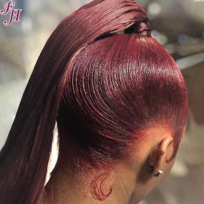 China FH Barely Shedding Thick Smooth Soft Cheap 360 Brazilian Straight Human Hair HD Virgin Wigs 99j Guangzhou 360 Transparent Hair Wigs For Women for sale