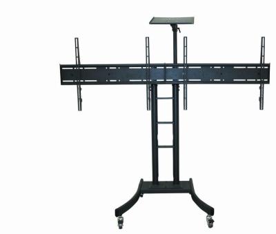 China Video Conferencing Double Screens Cart Height Adjustable Mobile LCD LED TV Floor Stand Side By Side With VC Camera Mount For 37