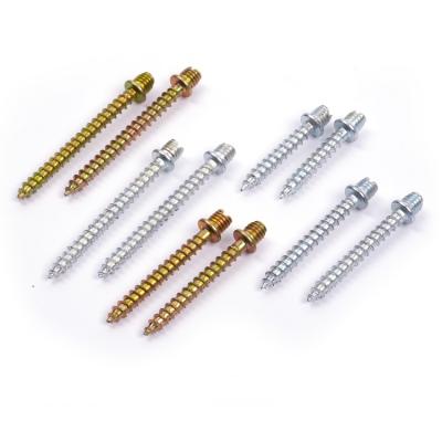 China Industry Carbon Steel Self Tapping Screw Wood Double Screw Double Thread Slotted Screw Head With Washer for sale