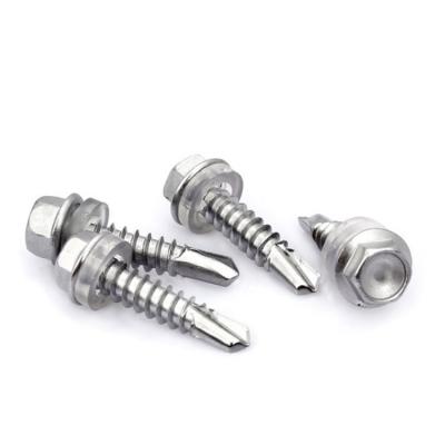 China HEX 410 Stainless Steel DIN7504K Hex Head Self Drilling Screws With Washer for sale