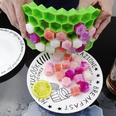 China Hot Sale Gel Stocked Folding Ice Lattice 37 Lattice Honeycomb Silicone Making Ice Mold For Kitchen for sale