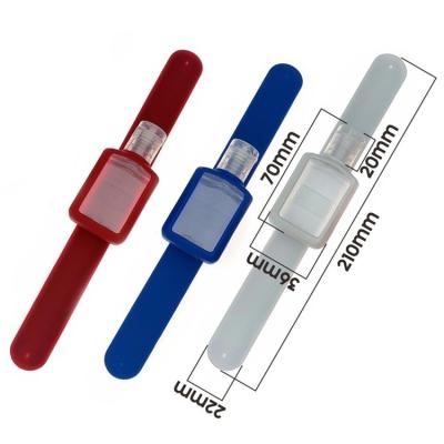 China High Quality Waterproof Portable Hand Silicone Wristbands Holder Adjustable Gel Sanitizer Wristband for sale