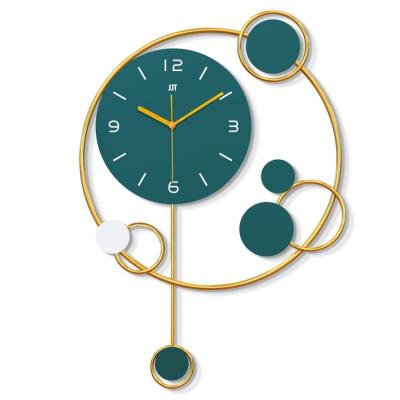 China Antique Style China Made Northern Europe Home Decor Modern Glass Green Decorative Wall Clock for sale