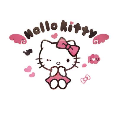 China Waterproof+Eco-friendly Hello Kitty Wall Sticker Arts For Bedroom 3d Room Wall Decor Sticker Acrylic Kids Girls for sale