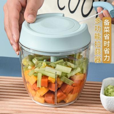 China Viable Multifunctional Hand-pull Agitator Vegetable Onion Cutter Portable Manual Food Crusher Garlic Cleaver for sale