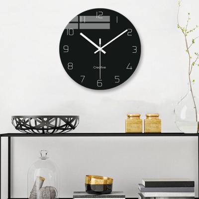 China Antique style China made to tempered glass personality Amazon wall clock hot selling mute home decorative clock for sale