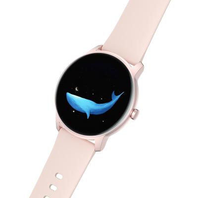 China Top Waterproof Luxury Smart Wrist Watch 2021 Touch Screen Smart Watch Rose Gold Ladies Gift Best Reloj for sale