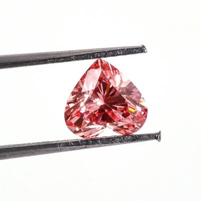 China Color Play Or Fire Redoors Lab Grown Diamond With Certificate Heart Cut Pink Color Lab Grown Diamond Ring Loose HPHT for sale