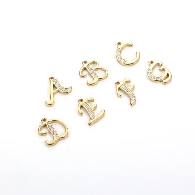 China TRENDY Gold Plated Stainless Steel Letter Charms For Jewelry Making for sale