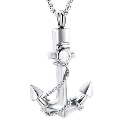 China Cremation Ashes Jewelry Waterproof Memorial Urn Anchor Pendant Necklace For Human Pet for sale