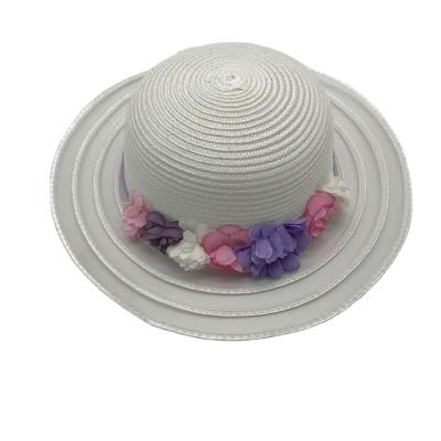 China 2021 New Character Style Fashion pp Polyester Girls Wedding Dress Sun White Hat With Flower for sale