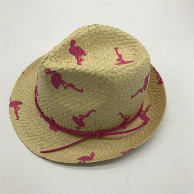 China New Fashion Cheap Character Style Printing Paper Straw Felted Hat Outdoor Sun Children Hat for sale