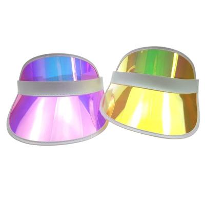 China Character factory bulk sale high quality iridescent colorful cheap outdoor custom plastic sun visor transparent sun visor for sale