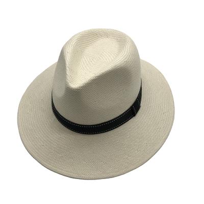 China Factory Supply Wholesale 3bu 5bu 2x2 Vellum Paper Straw Cozy High Quality Panama Hat With Black Band for sale