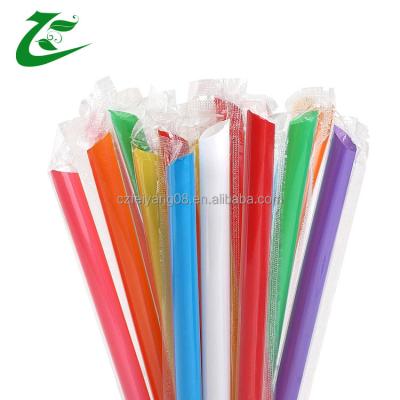 China Aseptic Individually Wrapped Disposable Straw Drinking Milkshake Boba Straw Colorful Plastic Bubble Tea Straws for sale