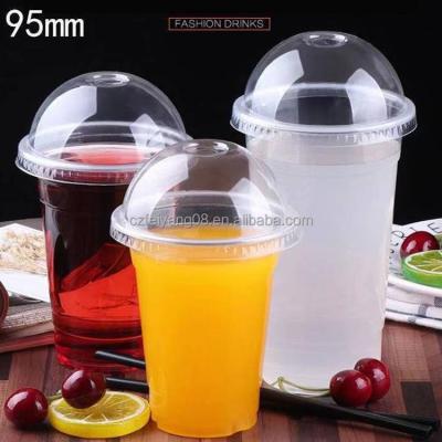 China Custom Logo Cheap 16oz 24oz 500ml Single Wall Printing Cold Disposable Drinks PP Plastic Cups With Lids for sale