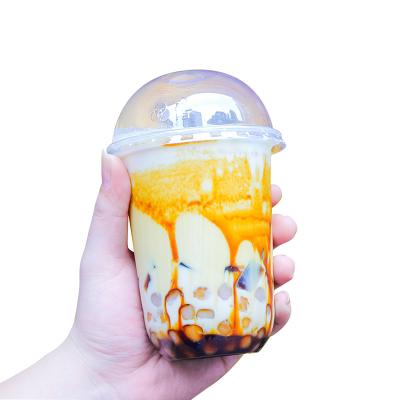 China Single Wall Disposable Plastic Cups Containers With Lids Pet 500ml 700ml Dabba Cup Smoothie Cup for sale