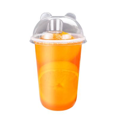 China Cheap price single wall u-cup plastic cups with lids custom logo printed disposable pet coffee cups for sale