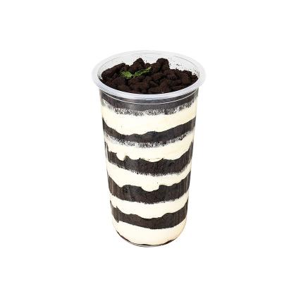 China Single Wall Wholesale Milkshake Jelly Cup Ice Cream Container With Lid U Shaped Plastic Cups for sale