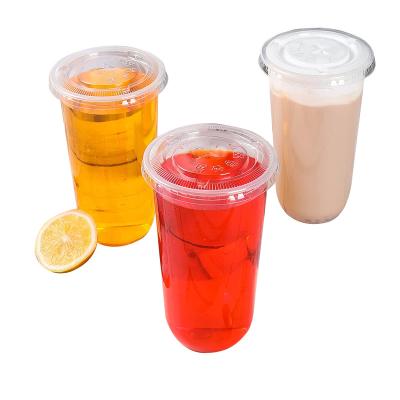 China Factory Custom Clear Disposable Plastic Single Wall Cup Plastic U Shape Pet Cold Drinking Cups for sale