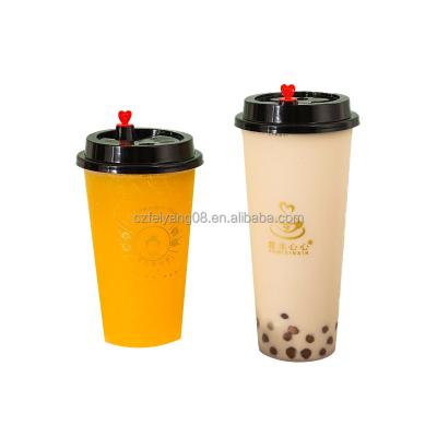 China 16 24 oz PP Transparent Disposable Bubble Tea Single Wall Plastic Injection Smoothie Cups for sale