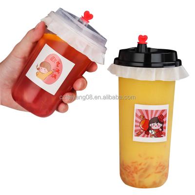 China Single Wall High Quality Disposable Printing Frosted U Shape PP Injection Cup With Lid for sale