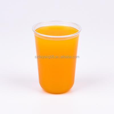 China Factory Price 500ML 700ML pp Plastic Bubble Tea Single Wall Disposable Hard Plastic Boba U Cups for sale