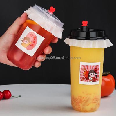 China Factory price 360ml 500ml 700ml injection pp bubble single wall hard plastic tea cups with straw for sale