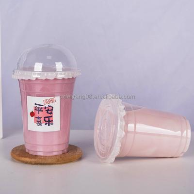 China Cold Drinking Clear Pet Logo Cup 8oz 10oz 12oz 16oz 20oz 24oz Single Wall Printing Plastic Takeaway Cups with Dome Lids for sale