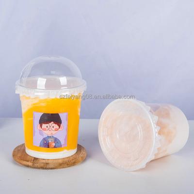 China Custom Printed Clear Disposable Plastic Cups Single Wall 32oz Pet Coffee Smoothie Drinkware 9 10 12 16 20 24 With Lids for sale