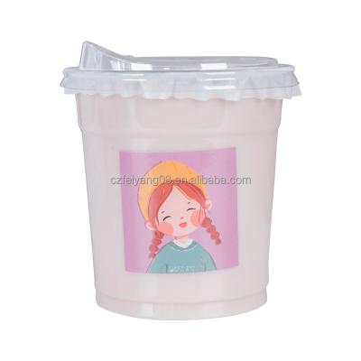 China Single Wall Wholesale Printed Pet Logo 500ml Juice Milktea Cup 24 Ounce Disposable Pet Bubble Plastic Tea Cups With Lid Plastic Cups With Logo for sale