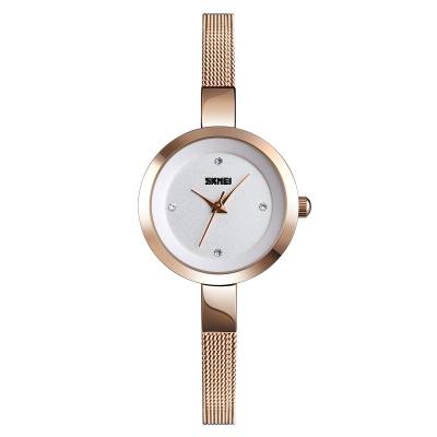 China Wholesale SKMEI 1390 Automatic Date Minimalist Watches For Women Diamond Crystal Small Dial Wrist Watch Japan Movt Quartz Watch for sale