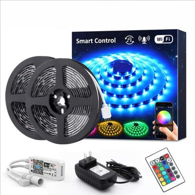 China LANDSCAPE 5m 16.4ft smart wifi phone app radio controlled led strip light SMD5050 150 LED RGB rope light for adornos fiesta lux for sale