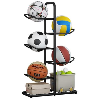 China Multi-Layer Floor Basketball Rack Metal Bracket Ball Viable Rack Storage Sports Goods Storage Rack for sale