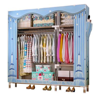 China (Size) Hot Sale Adjustable Sliding Door Wardrobe Organizer Kids Folding Simple Cloth Almaira Storage Wardrobe For Bedroom for sale