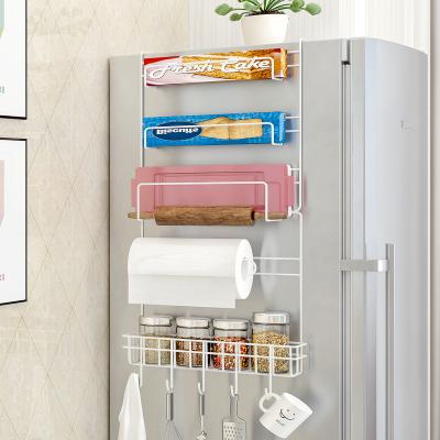 China SuoErNuo Detachable 5 Layers Hanging Folding Shelf Fridge Side Storage Rack Wall Mounted Kitchen Storage Rack for sale