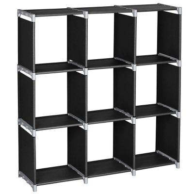 China Wholesale Children's Shelf Storage Cabinet Living Room Black DIY Plastic Single Shelf Bookcase (Height) Adjustable for sale