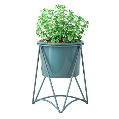 China Modern Household With Bracket Flower Pot Plant Rack Metal Flower Pot Holder Balcony Succulent Potted Design for sale