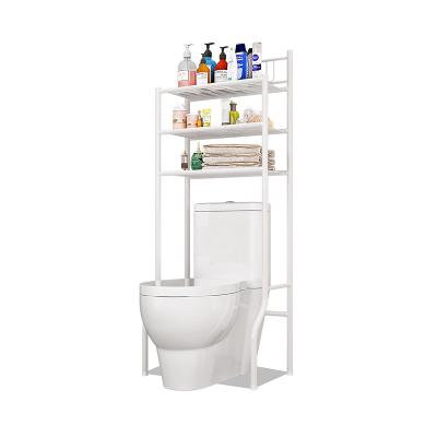 China Hot Sale Stored Portable Shelf Rack 3 Tier Bathroom Space Saver Above Metal Toilet Rack for sale