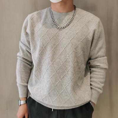 China Custom made 100% cashmere sweater, factory supply anti-pilling knitted business boy winter sweater top level warm sweater for sale