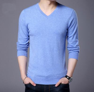 China Hot Selling V-neck Anti-pilling Men's Wool Sweater For Men for sale