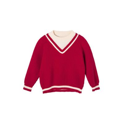 China Anti-wrinkle kids sweaters schooling style girls pullover knitted sweaters for sale