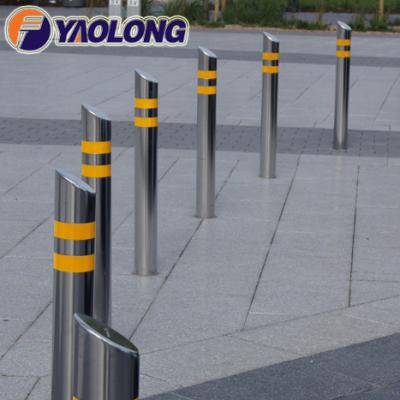 China Pavement Security Roadway Bollard Security Warning Road Traffic 316 Stainless Steel Bollards for sale